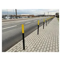 Černo-žlutý ocelový sloupek - průměr 6 cm, výška 125 cm