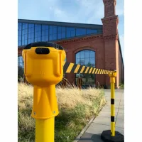 Černo-žlutý ocelový sloupek Skipper - délka 900 cm, výška 116 cm