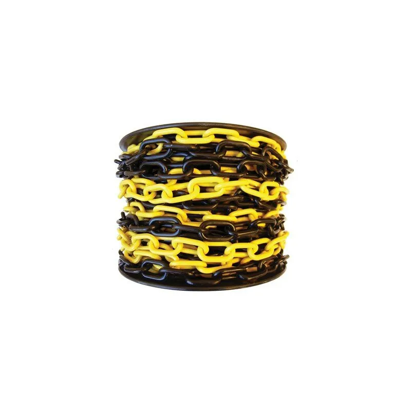 Černo-žlutý plastový vymezovací řetěz (role) - průměr 0,8 cm, délka 25 m
