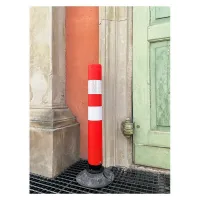 Červený plastový parkovací sloupek FLEXPIN - výška 75 cm