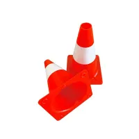 Oranžový plastový dopravní kužel SCV - délka 21,5 cm, výška 30 cm