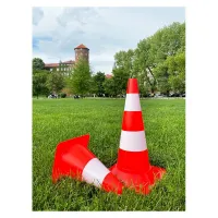 Oranžový plastový dopravní kužel SCV - délka 28 cm, výška 50 cm