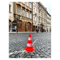 Oranžový plastový dopravní kužel SCV - délka 28 cm, výška 50 cm