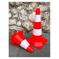 Oranžový plastový dopravní kužel SCV - délka 28 cm, výška 50 cm