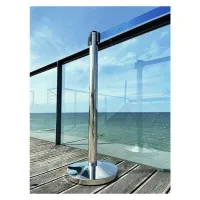 Stříbrný chromovaný sloupek - délka 250 cm, výška 101,6 cm