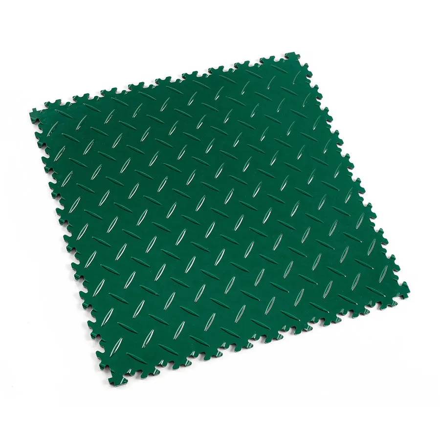 Zelená plastová (PVC) zátěžová dlažba Fortelock Industry Ultra (diamant) - délka 51 cm, šířka 51 cm, výška 1 cm