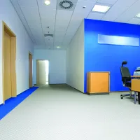 Modrá plastová (PVC) zátěžová dlažba Fortelock Industry Ultra (penízky) - délka 51 cm, šířka 51 cm, výška 1 cm