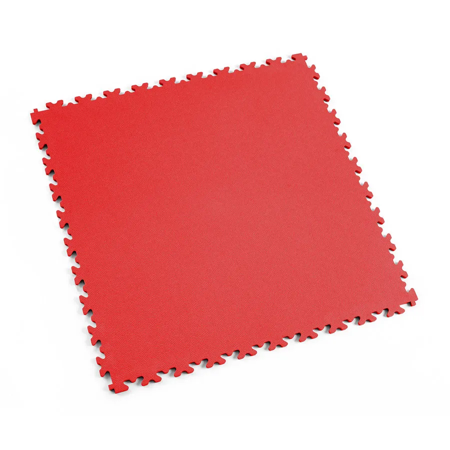Červená plastová (PVC) zátěžová dlažba Fortelock Industry Ultra (kůže) - délka 51 cm, šířka 51 cm, výška 1 cm