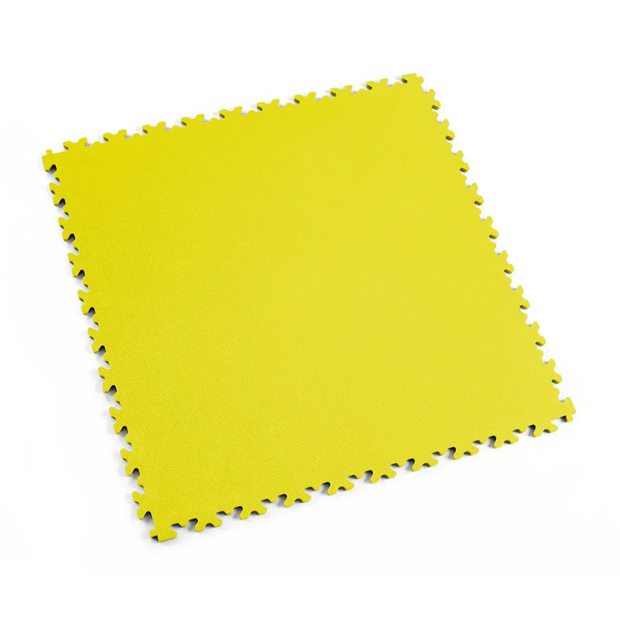 Žlutá plastová (PVC) zátěžová dlažba Fortelock Industry Ultra (kůže) - délka 51 cm, šířka 51 cm, výška 1 cm