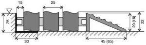 Hliníková gumová venkovní vstupní rohož FLOMA Alu Wave - délka 80 cm, šířka 120 cm, výška 2,2 cm