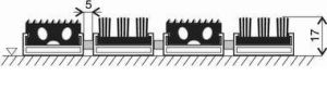 Gumová hliníková kartáčová venkovní vstupní rohož FLOMA Alu Extra - délka 60 cm, šířka 90 cm, výška 1,7 cm