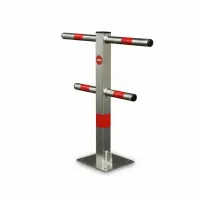 Stříbrná ocelová skládací parkovací zábrana - šířka 55 cm, výška 60 cm
