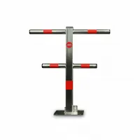 Stříbrná ocelová skládací parkovací zábrana - šířka 55 cm, výška 60 cm