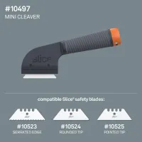 Černo-oranžový plastový sekáček - délka 19 cm, šířka 6,5 cm, výška 3,4 cm