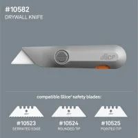 Šedý nůž sadrokartonářský SLICE - délka 15,5 cm, šířka 3,2 cm, výška 2,3 cm