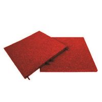 Červená gumová hladká dlažba (V30/R00) FLOMA - 50 x 50 x 3 cm