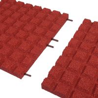 Červená gumová certifikovaná dopadová dlažba (V40/R15) FLOMA - 50 x 50 x 4 cm