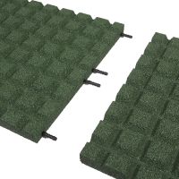 Zelená gumová certifikovaná dopadová dlažba (V40/R15) FLOMA - 50 x 50 x 4 cm