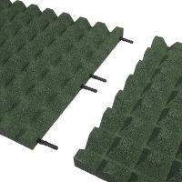 Zelená gumová certifikovaná dopadová dlažba (V40/R28) FLOMA - 50 x 50 x 4 cm