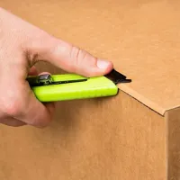 Červený kovový bezpečnostní nůž pro leváky 3 v 1 S5L