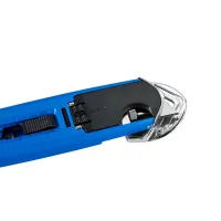 Modrý kovový bezpečnostní samozatahovací nůž 3 v 1 S7