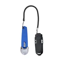 Modrý kovový bezpečnostní samozatahovací nůž 3 v 1 S7