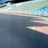 Šedá plastová LDPE pojezdová deska 2 rukojeti 4 díry - délka 200 cm, šířka 100 cm, výška 1 cm