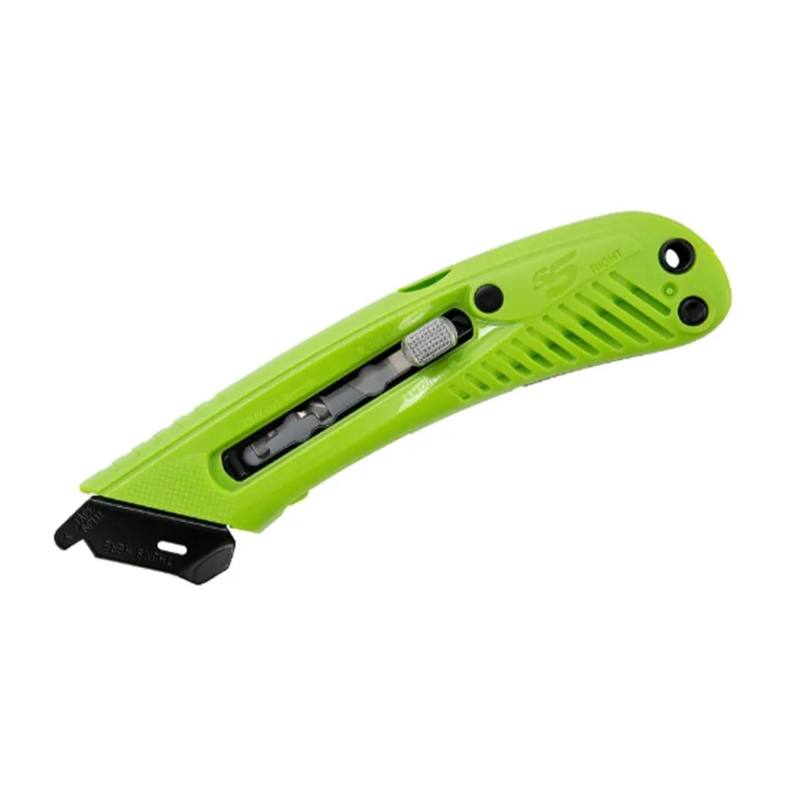 Zelený kovový bezpečnostní nůž pro praváky 3 v 1 S5R