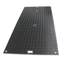 Černá plastová LDPE pojezdová deska 2 rukojeti 4 díry - délka 240 cm, šířka 120 cm, výška 0,6 cm