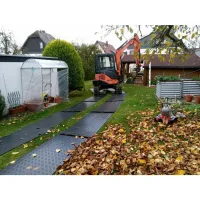 Šedá plastová LDPE pojezdová deska bez rukojeti - délka 200 cm, šířka 110 cm, výška 1 cm