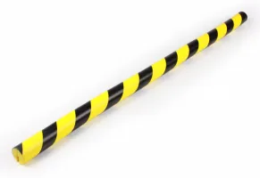 Černo-žlutá pěnová výstražná ochrana sloupů (U-profil) - průměr 4 cm, délka 100 cm, šířka 2 cm, výška 0,8 cm