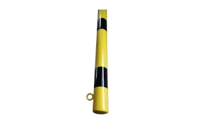 Černo-žlutá ocelová závěsná parkovací zábrana - průměr 6 cm, délka 100 cm
