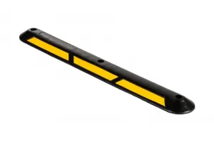 Černo-žlutý gumový parkovací doraz - délka 100 cm, šířka 13 cm, výška 4,5 cm