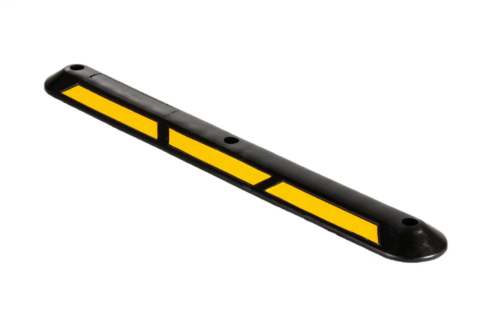 Černo-žlutý gumový parkovací doraz - délka 100 cm, šířka 13 cm, výška 4,5 cm