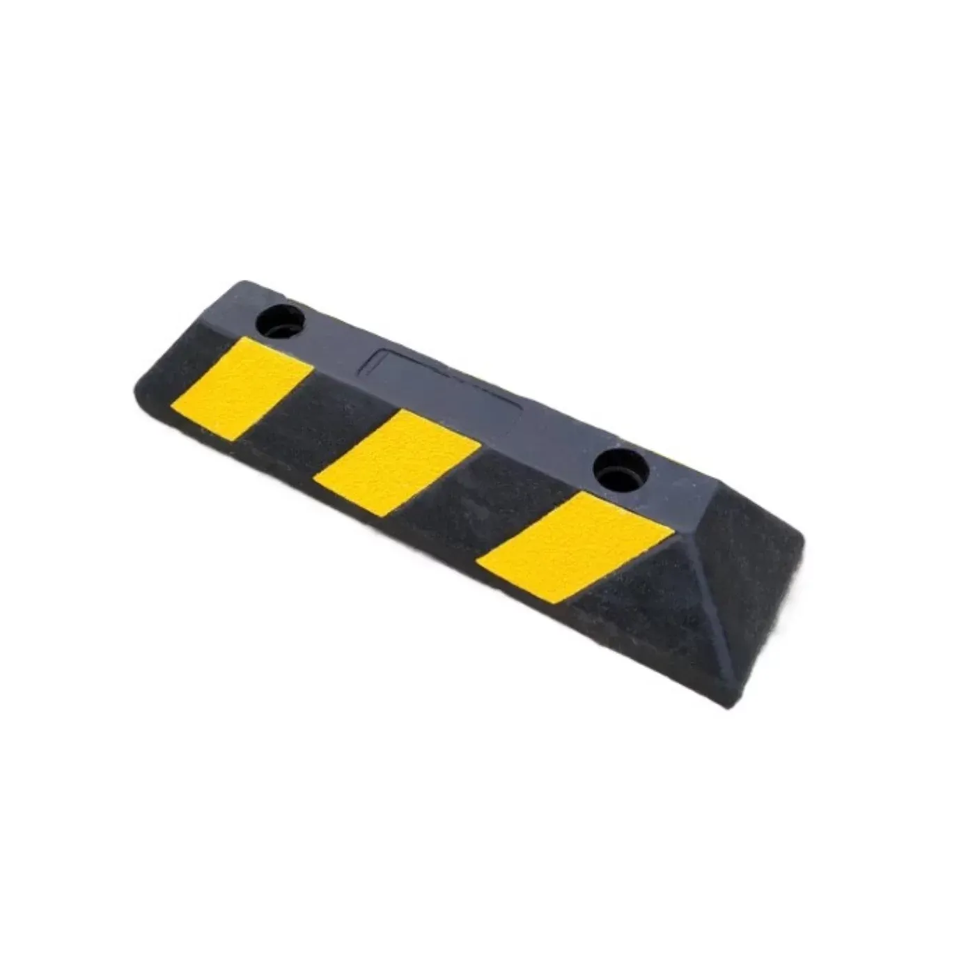 Černo-žlutý gumový reflexní parkovací doraz - délka 55 cm, šířka 15 cm, výška 10 cm