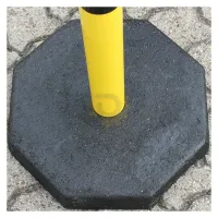 Černo-žlutý ocelový gumový sloupek (sada) - výška 100 cm