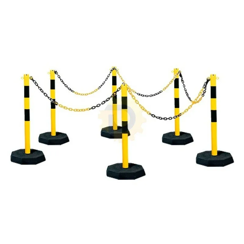 Černo-žlutý ocelový gumový sloupek (sada) - výška 100 cm