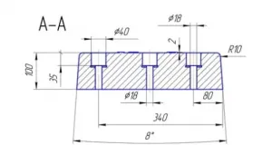 Gumový doraz na rampu - délka 40 cm, šířka 25 cm, tloušťka 10 cm