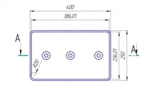Gumový doraz na rampu - délka 40 cm, šířka 25 cm, tloušťka 10 cm