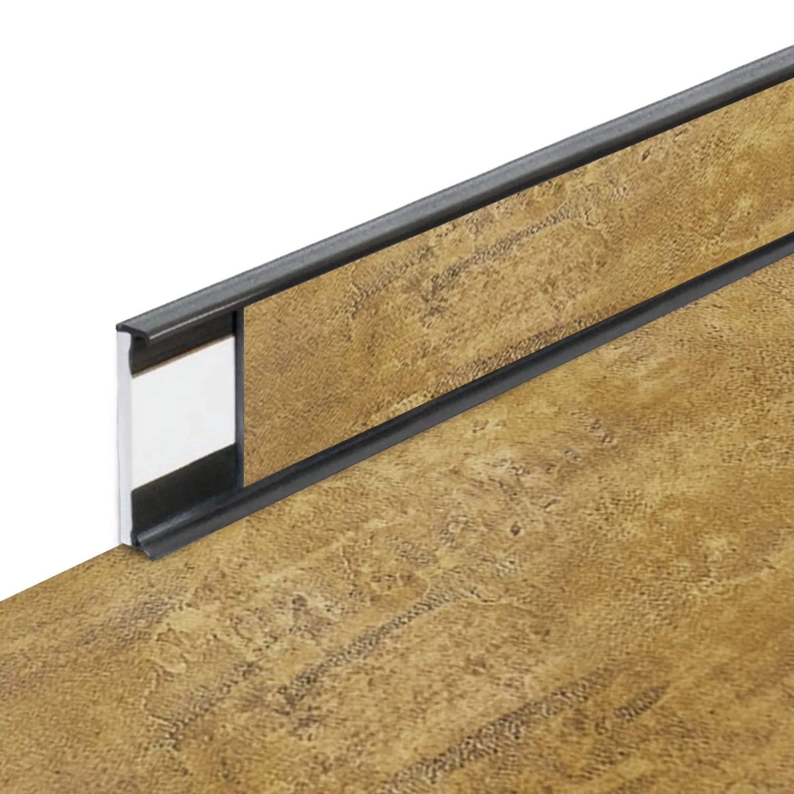 Plastová soklová podlahová lišta Fortelock Business Forsen Old Mine C020 Graphite - délka 200 cm, výška 5,8 cm, tloušťka 1,2 cm