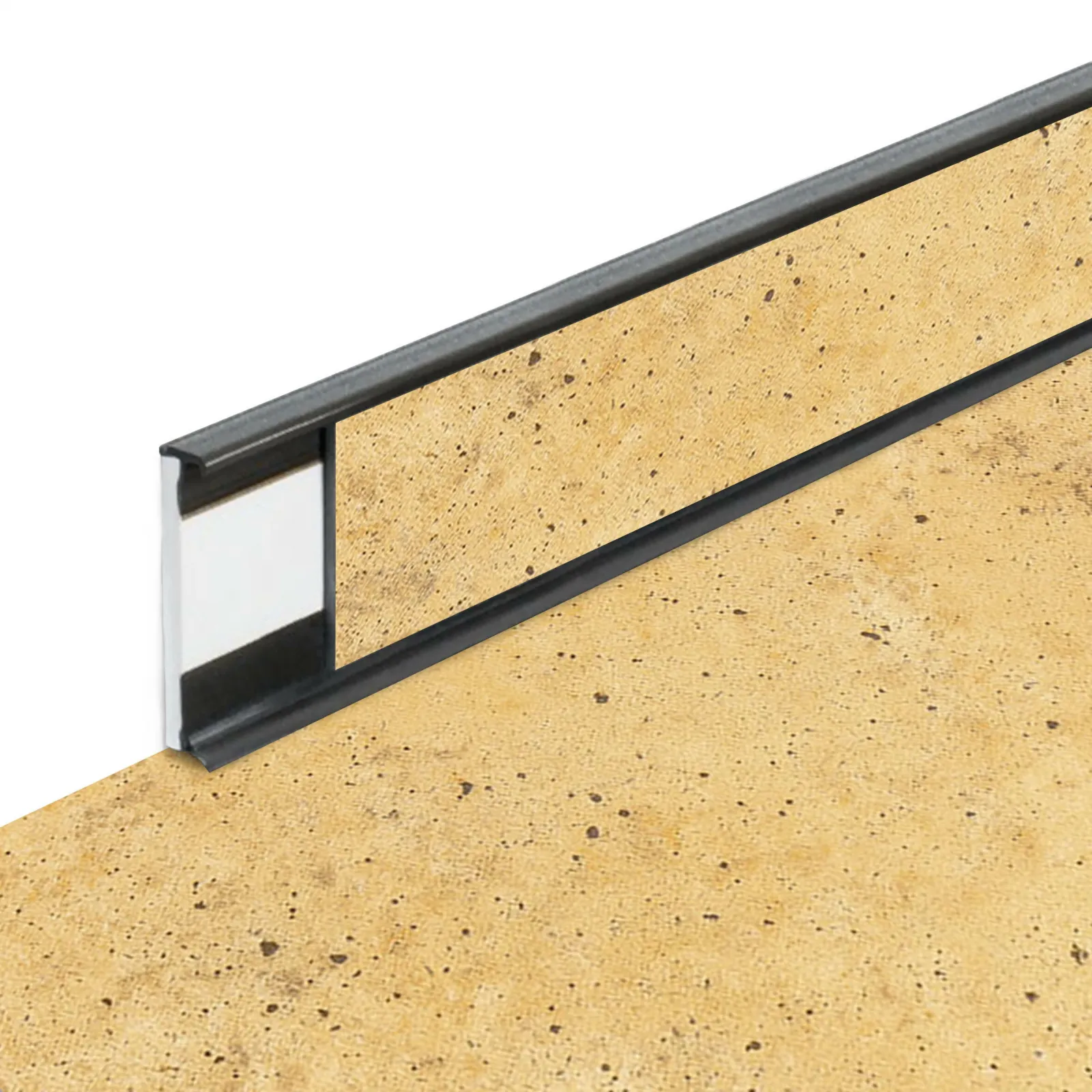 Plastová soklová podlahová lišta Fortelock Business Tornes Jupiter C009 Graphite - délka 200 cm, výška 5,8 cm, tloušťka 1,2 cm