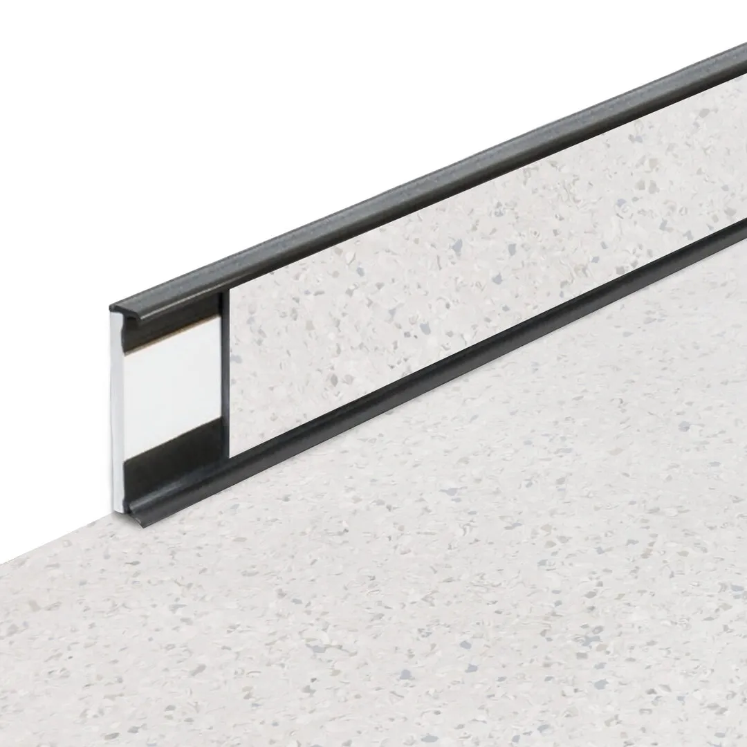 Plastová soklová podlahová lišta Fortelock Business Sauda Gold Rush G001 Graphite - délka 200 cm, výška 5,8 cm, tloušťka 1,2 cm