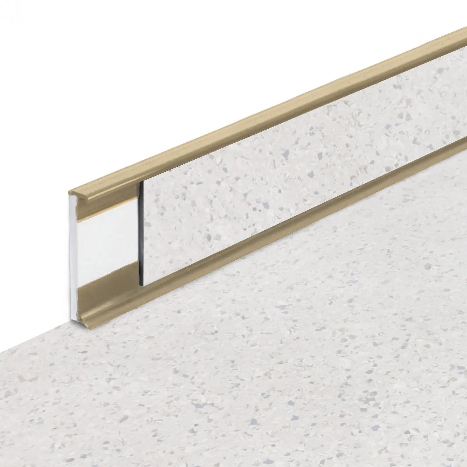 Plastová soklová podlahová lišta Fortelock Business Sauda Gold Rush G001 Beige - délka 200 cm, výška 5,8 cm, tloušťka 1,2 cm