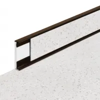 Plastová soklová podlahová lišta Fortelock Business Sauda Gold Rush G001 Brown - délka 200 cm, výška 5,8 cm, tloušťka 1,2 cm