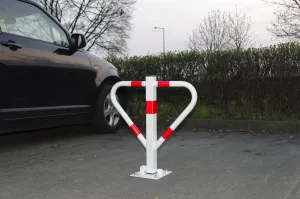 Bílá ocelová sklopná zábrana - šířka 58 cm, výška 60 cm