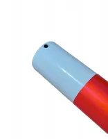 Bílo-červený ocelový sloupek - průměr 6 cm, výška 110 cm