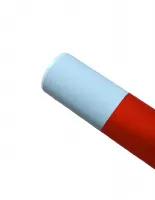 Bílo-červený ocelový sloupek - průměr 6 cm, výška 150 cm