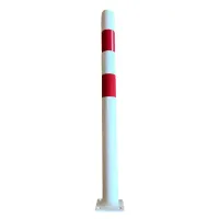 Bílo-červený ocelový sloupek - průměr 6 cm, výška 80 cm