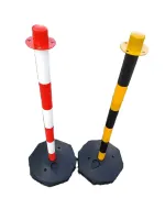 Bílo-červený plastový skládací sloupek - průměr 4 cm, výška 90 cm