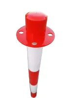 Bílo-červený plastový skládací sloupek - průměr 4 cm, výška 90 cm